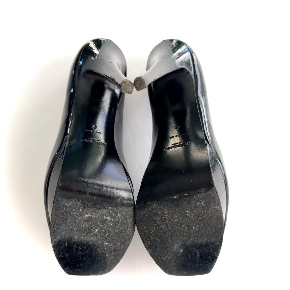 YSL Tribute Platform Black Patent Pumps 41 140mm 6" Heel Round Toe - Picture 6 of 8